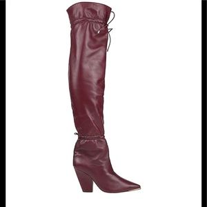 Tory Burch Lila Over-the-knee Leather Scrunch Boots